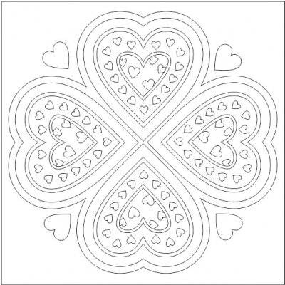 Pískohraní s.r.o. Šablona Čtyřlístek se srdíčky 210 x 210 mm – Zbozi.Blesk.cz