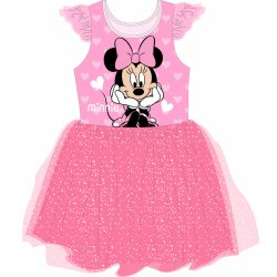 Eplusm dívčí šaty Minnie se srdíčky tylové růžové