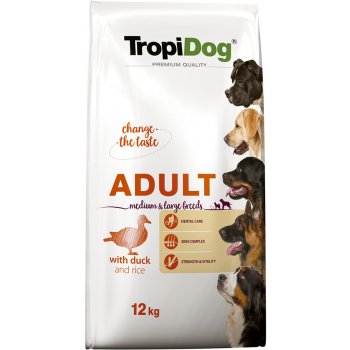 Tropi Premium Adult Medium & Large s kachním a rýží 2 x 12 kg