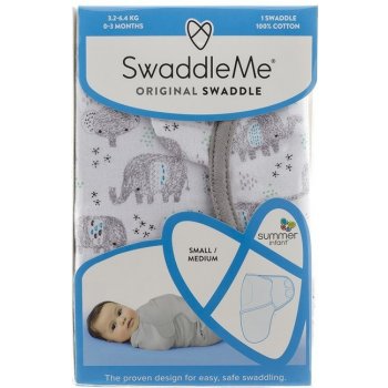 SUMMER INFANT Zavinovačka SwaddleMe šedí sloníci