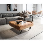 Delife Kiano 90 x 90 cm přírodní akácie / černá – Zboží Dáma