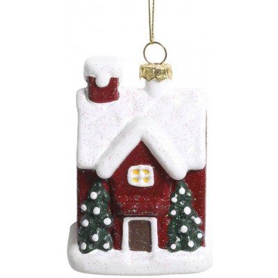 Červená vánoční ozdoba vintage domek 6*5*9 cm Chic Antique – Hledejceny.cz