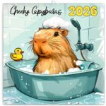 poznámkový Rozverné kapybary 30 x 30 cm 2026 – Zboží Dáma