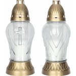 Lampa hřbitovní DEKOR MIX skleněná 150g bílá d11x27,5cm – Zboží Dáma