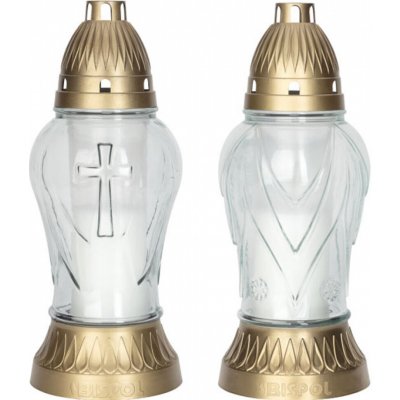 Lampa hřbitovní DEKOR MIX skleněná 150g bílá d11x27,5cm – Zboží Dáma
