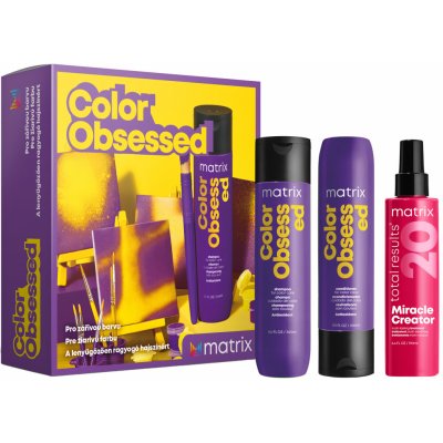 Matrix Color Obsessed šampon pro barvené vlasy 300 ml + kondicionér pro barvené vlasy 300 ml + multifunkční péče na vlasy 190 ml kosmetická sada – Zbozi.Blesk.cz