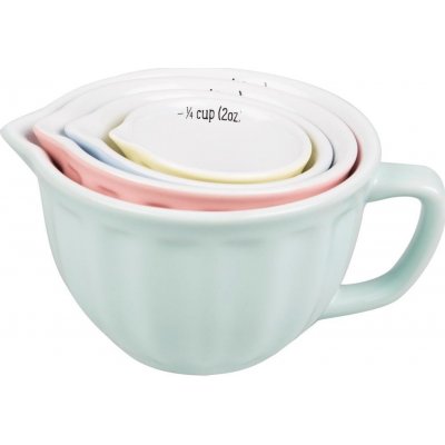 sass & belle Keramické odměrky Retro Pastel - set 4 ks, růžová barva, modrá barva, zelená barva, žlutá barva, multi barva, keramika – Hledejceny.cz