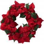 Boltze Home Vánoční věnec s květy vánoční hvězdy, Ø 50 cm červený – Hledejceny.cz