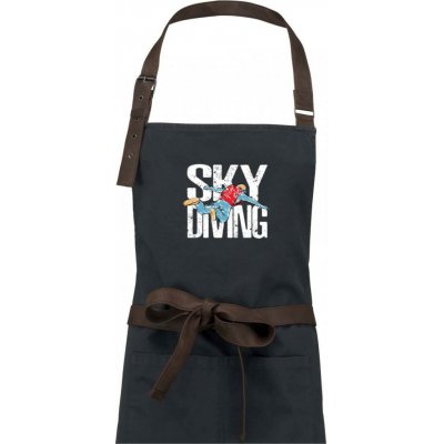 Dřevěné uhlí Skydiving nápis Zástěra Vintage – Hledejceny.cz