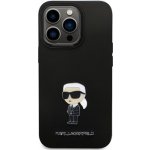 Pouzdro Karl Lagerfeld Liquid Silicone Metal Ikonik iPhone 15 Pro černé – Zboží Mobilmania