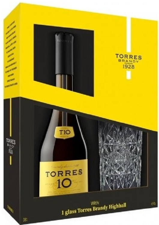 TORRES 10Y.O. GRAN Reserva španělské brandy 40% 0,7 l (1x sklo long kazeta)