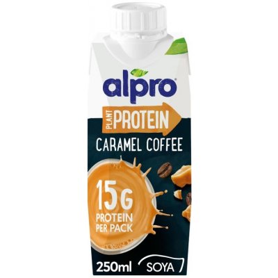 Alpro High Protein Sójový nápoj s příchutí karamelu a kávy 250 ml