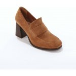 Mokasíny z kožené usně na podpatku karamelová – Hledejceny.cz