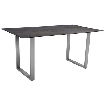 Stern Jídelní stůl Skid, obdélníkový 160x90x73 cm, rám nerezová ocel, deska HPL Silverstar 2.0 – Zboží Mobilmania
