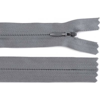 Spirálový zip skrytý šíře 3 mm, délka 30 cm - šedý neutrální – Hledejceny.cz