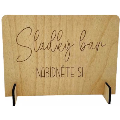 Dřevěná cedulka Sladký bar – Hledejceny.cz