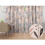 Biante bavlna závěs Sandra SA-794 Modro-hnědé větvičky s lístky na pudrovém 150x190 cm – Hledejceny.cz
