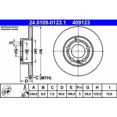 Brzdový kotouč ATE 24.0109-0123.1 | Zboží Auto