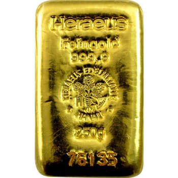 Heraeus zlatý slitek 250 g