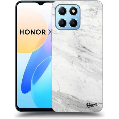 Pouzdro Picasee silikonové Honor X6 - White marble černé – Zboží Mobilmania