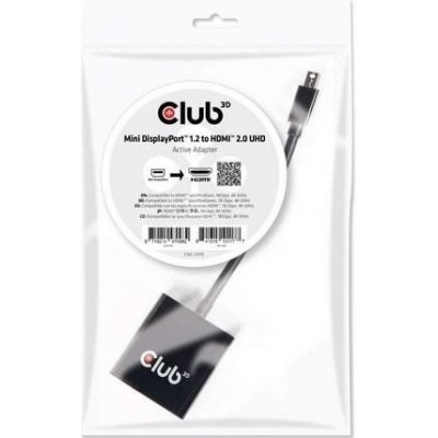 Club3D Adaptér aktivní mini DisplayPort 1.2 na HDMI 2.0 4K60Hz UHD, (M/F), 20cm – Zbozi.Blesk.cz