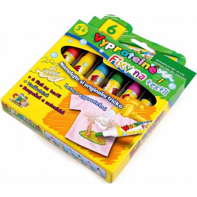 Stoklasa Vypratelné fixy na textil – mix barev, sada 6 ks – Zboží Mobilmania