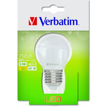 Verbatim LED žárovka E27 3,1W 250lm 25W typ Mini Globe matná teplá bílá