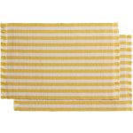 Kave Home Žluto-bílý set dvou prostírání Daltan 35x50 cm – Zboží Mobilmania