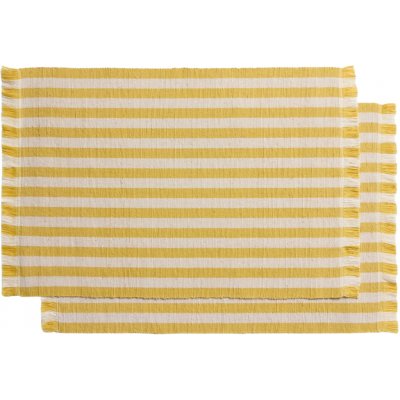 Kave Home Žluto-bílý set dvou prostírání Daltan 35x50 cm – Zboží Mobilmania
