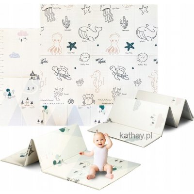 Oboustranná skládací pěnová podložka pro děti XXL Vodní svět – Sleviste.cz