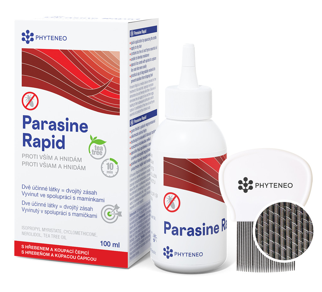 Phyteneo Parasine Rapid 100 ml + speciální hřeben + čepice