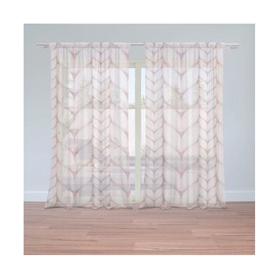 Sablio Záclony Starorůžové pletení: 2ks 150x250cm – Hledejceny.cz