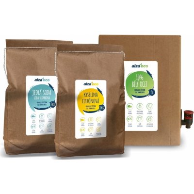 AlzaEco sada na čištění a praní ocet 5 l, soda 2 kg, kys.citronová 1 kg – Zboží Dáma