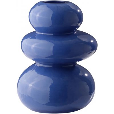 Jotex Modrá skleněná váza BULB 15 cm – Hledejceny.cz