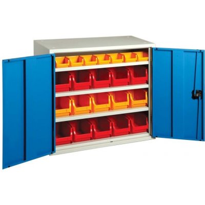 Rudeta Skříň s plastovými boxy 750x800x380, modré dveře – Hledejceny.cz