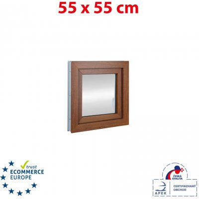 OKNA HNED Plastové okno 55x55 cm otevíravé i sklopné pravé, zlatý dub/bílá – Zbozi.Blesk.cz