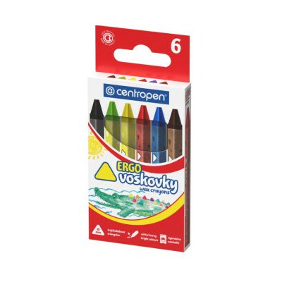 Centropen pastelky voskové 9531 trojhranné 6 barev – Hledejceny.cz