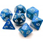 TLAMA games Sada 7 perleťových kostek pro RPG (9 barev) Barva: Modrá (D4, D6, D8, 2x D10, D12, D20 - dice set) – Zboží Živě