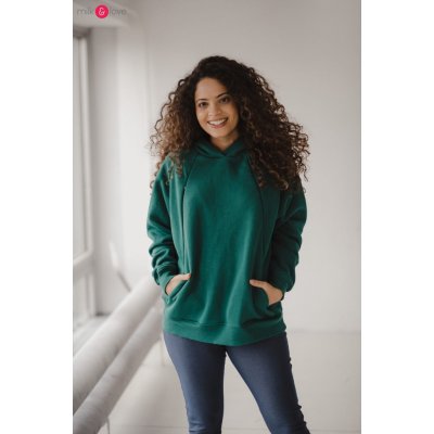 Hrubá těhotenská a kojící oversized mikina bottle green – Zboží Dáma