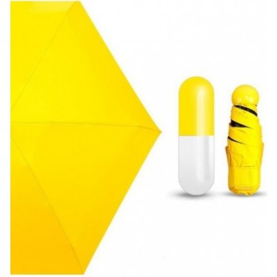 Deštník mini skládací v plastovém pouzdru žlutý – Zboží Mobilmania