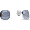 Náušnice Spark Swarovski Elements čtverec Busso K447010DG Dark Grey