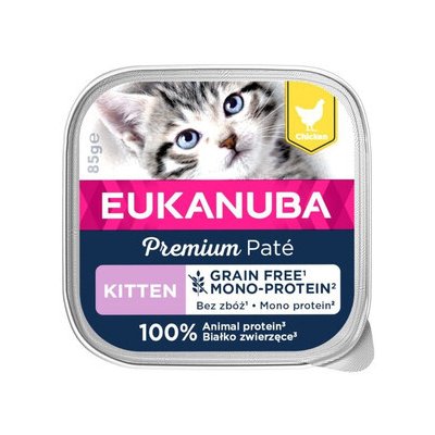 Eukanuba Grain Free Kitten Monoproteinová paštika pro koťata kuře 85 g – Hledejceny.cz