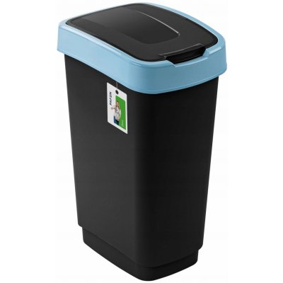 Klip Odpadkový koš na tříděný odpad Černý 50 l s modrou klopou – Zboží Mobilmania