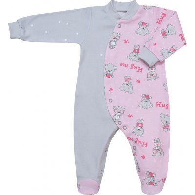 ESITO handmade Kojenecký overal Teddy bears šedá ESITO růžová – Zboží Dáma