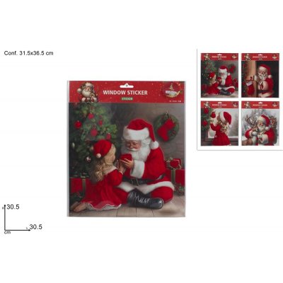 PROHOME - Nálepka vánoční na okno 30,5x30,5cm různé motivy – Hledejceny.cz