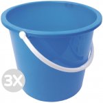 Jantex Zvýhodněný multipack 3 x 10 l kulatý plastový kbelík modrý