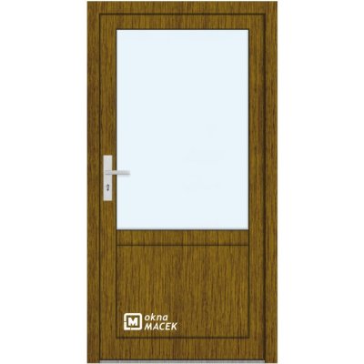 Kömmerling vchodové dveře 76 AD OM 1011 pravé ořech sklo čiré 90 x 203 cm – Hledejceny.cz