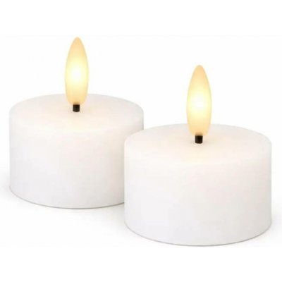 SIRIUS Sada LED čajové svíčky na baterie Sille Tealight, Ø 6 × 3,4 cm, bílé, z pravého vosku, balení 2 ks – Hledejceny.cz