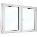 SkladOken.cz Plastové okno 180x130 cm (1800x1300 mm), dvoukřídlé se štulpem, bílé, PRAVÉ – Sleviste.cz
