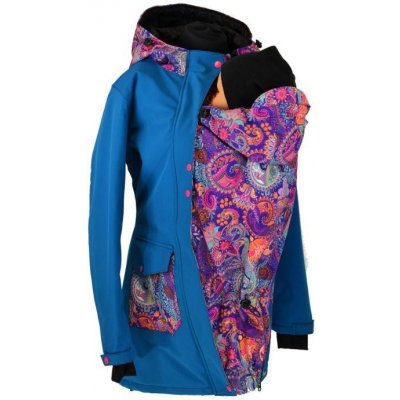 Shara softshellový kabát zimní vsadka se vzorem přední nošení petrolej/ornamenty – Zboží Dáma